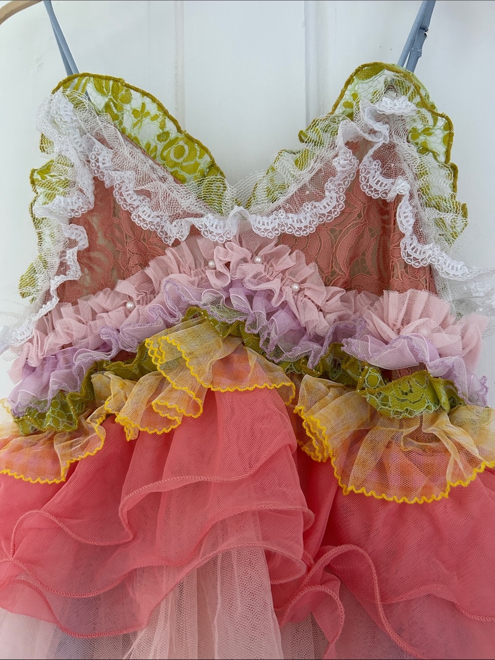 Anthropologie Pink Combo Ruffled Tulle Skirt - Picture 8 of 9